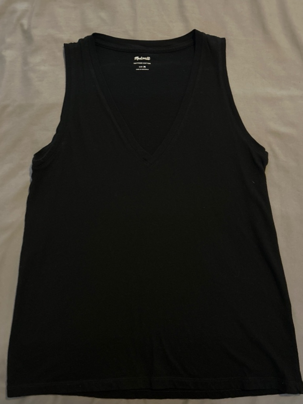 Madewell Black Tee with White Interior Logo - Softfade Cotton